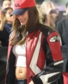 Hailey Bieber Billie Eilish’s Concert Motorcycle Leather Jacket