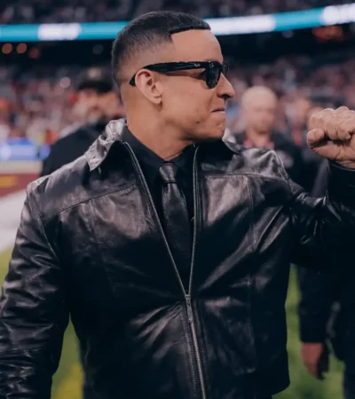 Halftime Show 2026 Daddy Yankee Black Leather Jacket