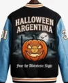 Halloween Argentina Black and Blue Spooky Fear The Albiceleste Varsity Jacket