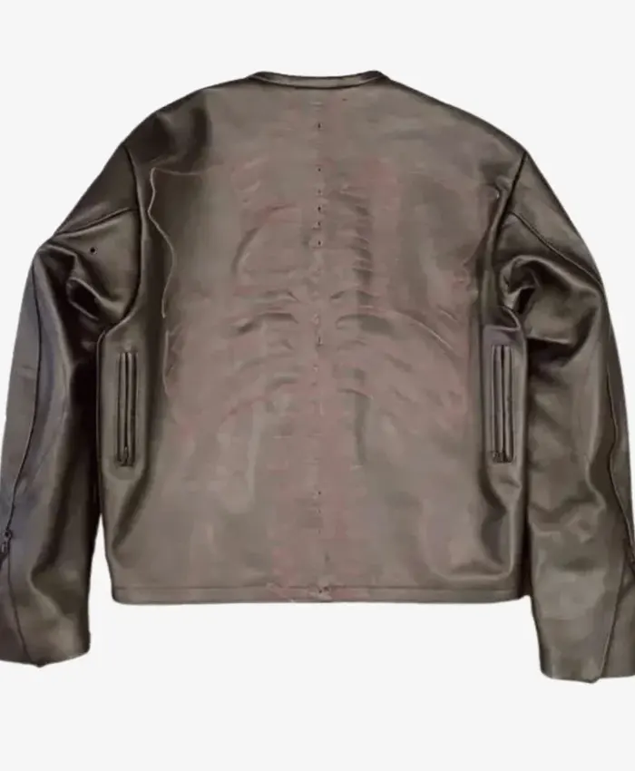 Halloween Vanson x Askan Multi-Colored Skeleton Bone Leather Jacket Back