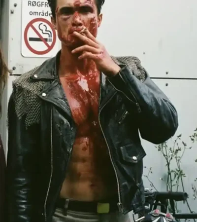 Her Private Hell Charles Melton Black Leather Jacket