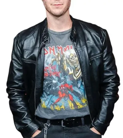 James Deveney Evil Dead Burn 2026 Movie Premiere Black Leather Jacket