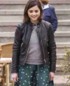 Jenna Coleman TV Series Doctor Who Clara Oswald Black Leather Jacket