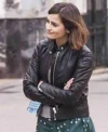 Jenna Coleman TV Series Doctor Who Clara Oswald Black Leather Jacket Sale