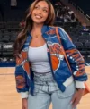 Jordyn Woods Playoff Game Knicks Jacket