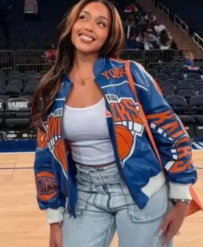Jordyn Woods Playoff Game Knicks Jacket