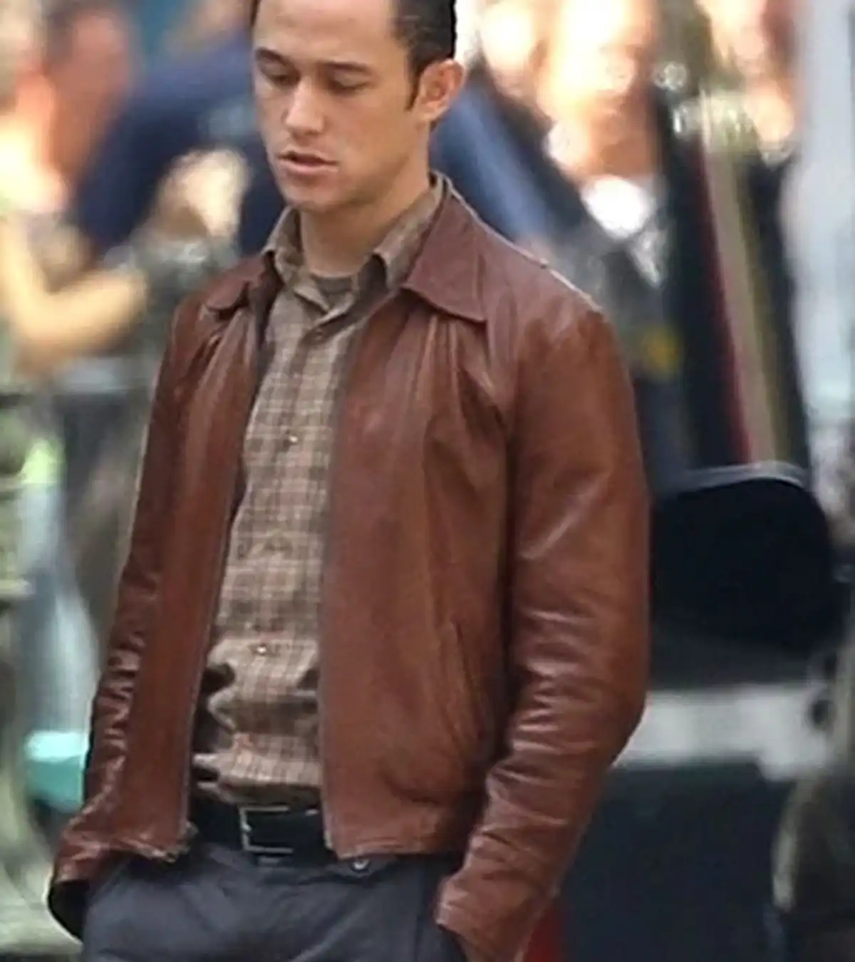Joseph Gordon Levitt Movie Inception Arthur Brown Leather Jacket