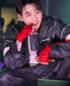 Jungkook BTS Group Member 2026 World Tour Stanford Concert Stadium Black Nahmias Leather Jacket