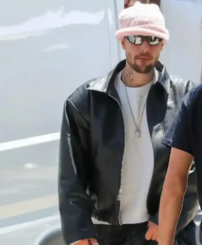 Justin Bieber LA 2026 Bomber Leather Jacket