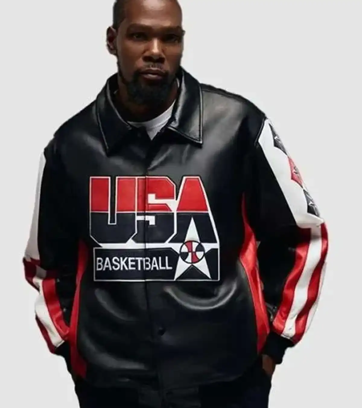 Kevin Durant Olympic Black Leather Jacket