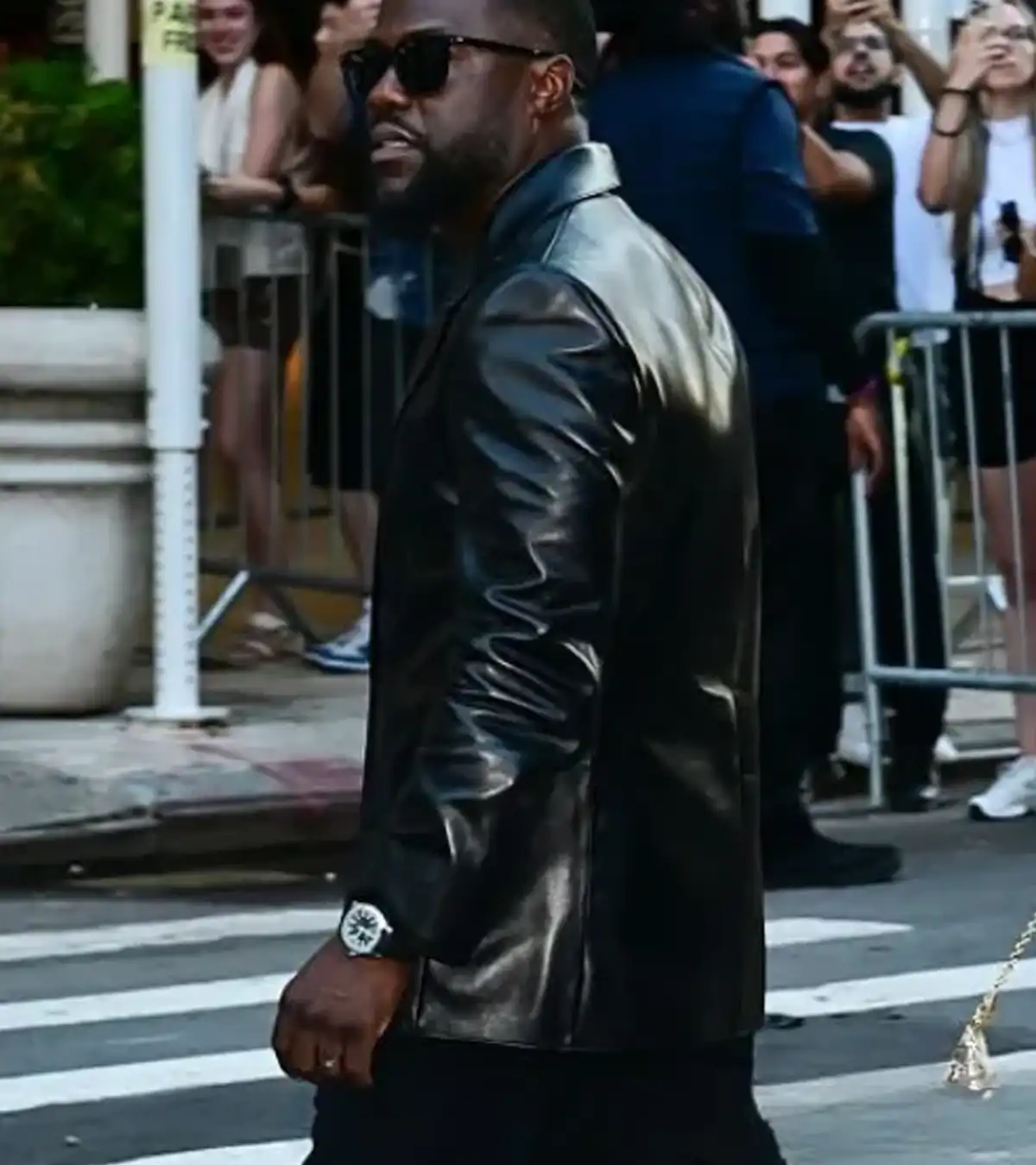 Kevin Hart Netflix’s 72 Hours New York Screening Black Leather Blazer Sale