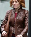 Kim Cummings Movie 88 Minutes Alicia Witt Brown Leather Jacket