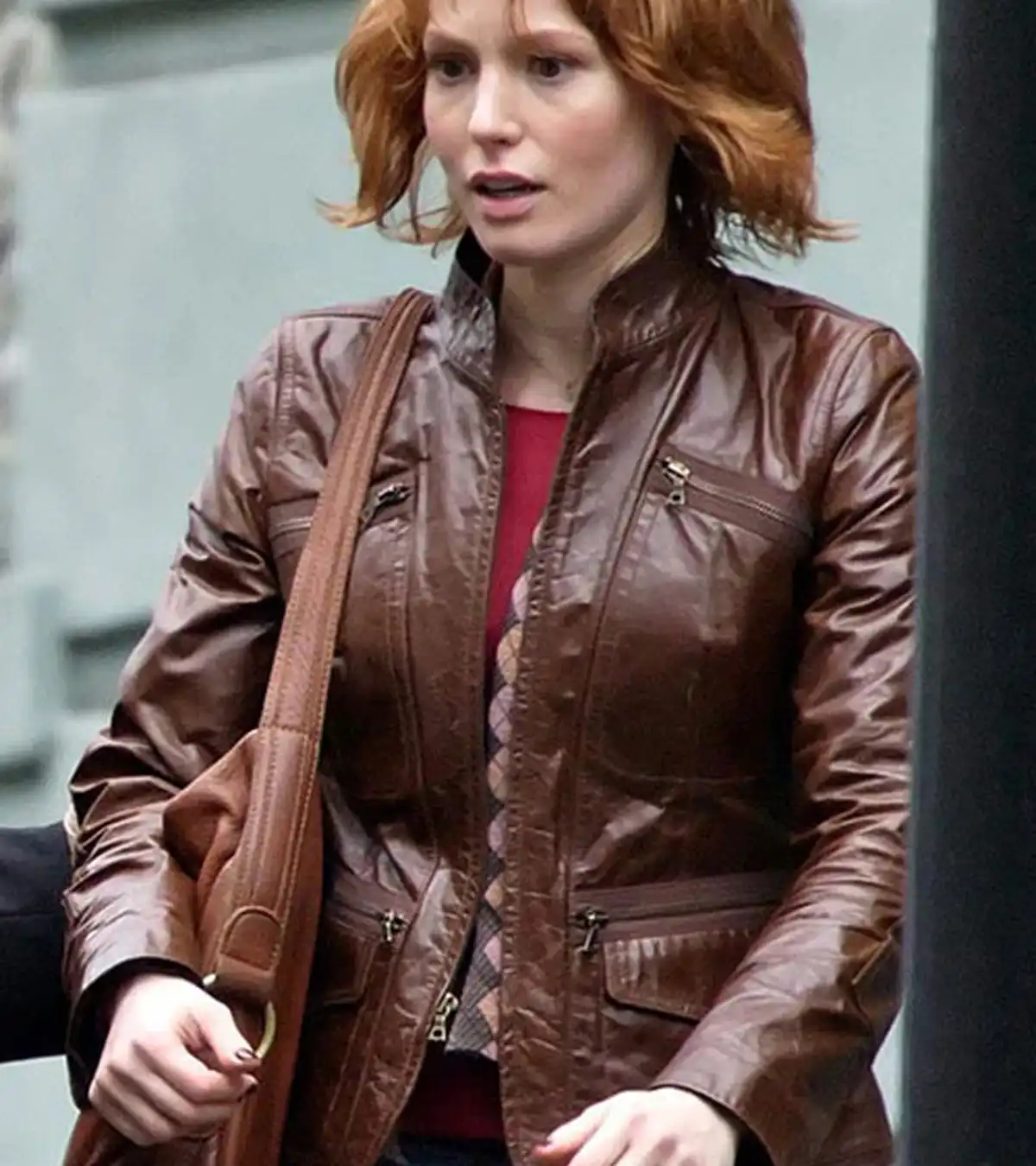 Kim Cummings Movie 88 Minutes Alicia Witt Brown Leather Jacket