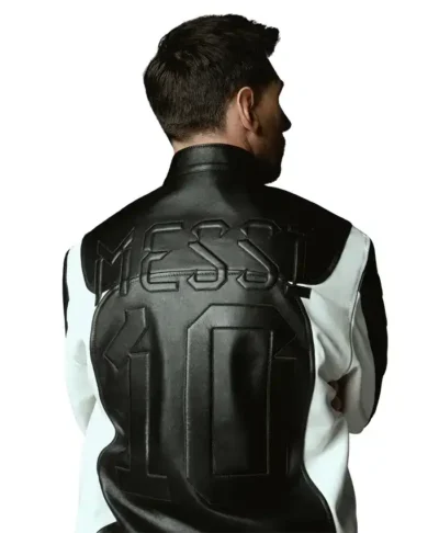 Kith x Lionel Messi x Adidas Football World Cup 2026 Black and White Leather Biker Jacket