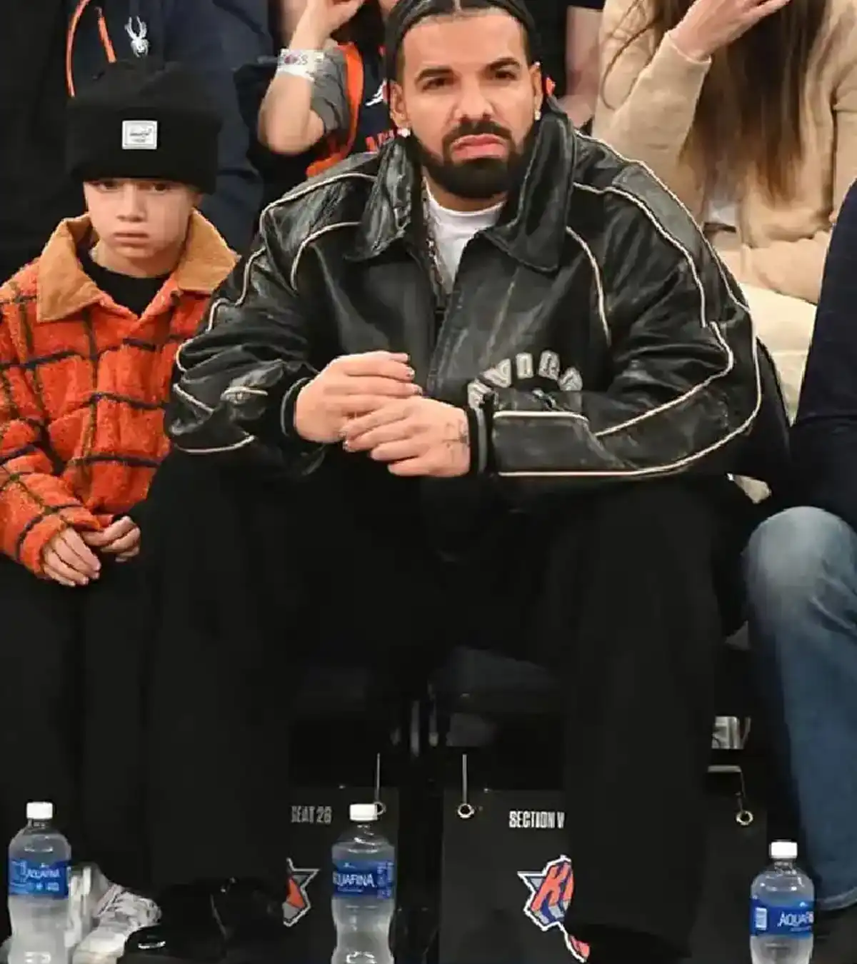 Knicks Game Drake Leather Jacket