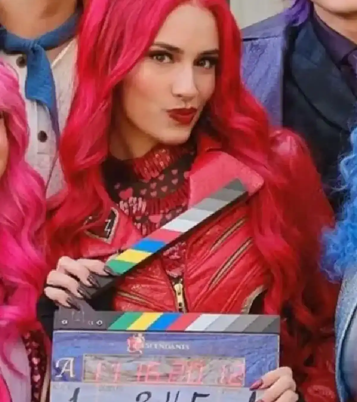 Kylie Cantrall Descendants Wicked Wonderland 2026 Princess Red Cropped Leather Jacket
