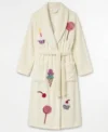 Light Yellow Sweet Dreams Candy Theme Chenille Bathrobe
