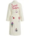 Light Yellow Sweet Dreams Candy Theme Chenille Bathrobe back