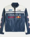 Lir Bareket Oracle Red Bull Blue and White Racing Leather Jacket Sale