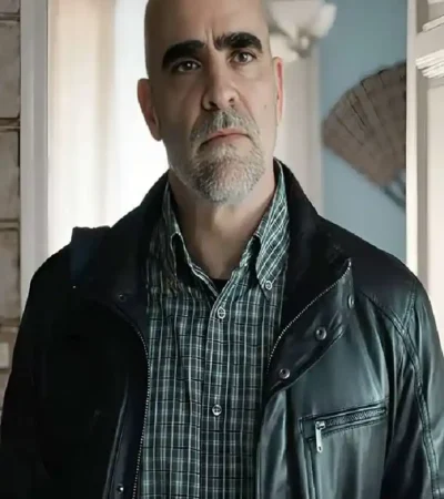 Luis Tosar Salvador Tv Series 2026 Salvador Aguirre Black Leather Jacket For Men