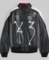 Mark Gonzales Adidas Y-3 x Chito Graphic Leather Motorcycle Jacket Front