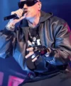 Marracash Rome Concert Black Leather Jacket