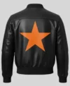 Marty Supreme Black Bomber Leather Jacket Back