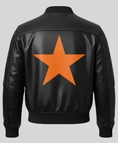 Marty Supreme Black Bomber Leather Jacket Back
