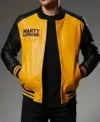 Marty Supreme Yellow and Black Moto Jacket
