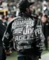 Meek Mill Philadelphia Eagles Leather Jacket Back