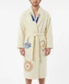 Men Perfect Breakfast Theme Chenille Bathrobe with Shawl Collar