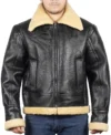 Men’s Aviator Leather Jacket with Thick Lining
