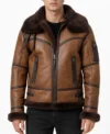 Mens B3 Bomber FUR Aviator Real Leather Jacket