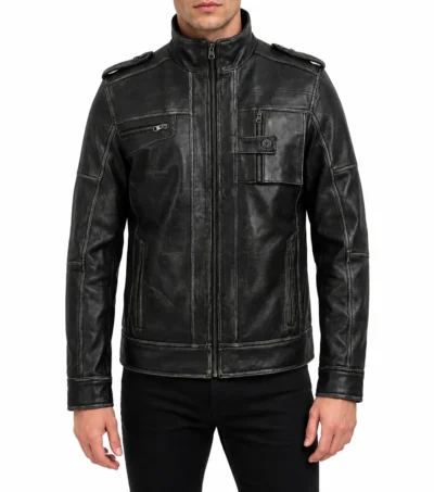 Mens Black Vintage Leather Rider Motorcycle Jackets