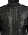 Mens Classic Black Vintage Leather Rider Jacket