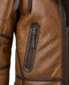 Mens Genuine Leather B3 Fur Bomber Jacket