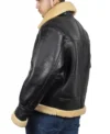 Men’s Leather Jacket with Thick Lining and Shearling Collar