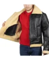 Men’s Shearling Leather Jacket with Thick Lining