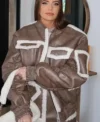 Meredith Marks TV Show Brown Real Leather Bomber Jacket Sale