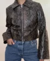 Mika Abdalla TV Series Off Campus S01 Allie Hayes Cropped Leather Jacket Sale
