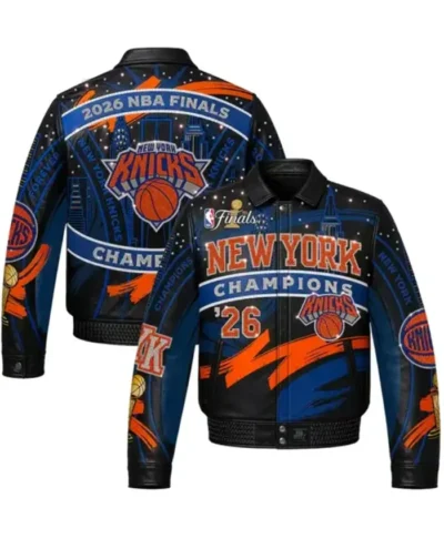 NY Knicks 2026 Champions JH Design Leather Jacket