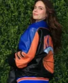 New York City Tribeca Festival 2026 Molly Gordon Knicks Oversized Leather Jacket Back