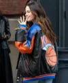 New York City Tribeca Festival 2026 Molly Gordon Knicks Oversized Leather Jacket Left