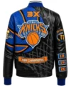 New York Knicks 2026 Pro Basketball 3X Champions Leather Jacket Back
