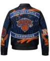 New York Knicks 2026 Pro Basketball Champions JH Design Leather Jacket Back