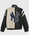 New York Yankees Jordan Clarkson Starter Vintage Black White Leather Jacket