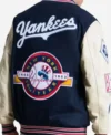 New York Yankees Starter 50th Year Blue and Cream Letterman Varsity Jacket Back
