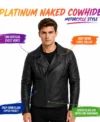Night Rider Mens Black Cafe Racer Leather Jacket