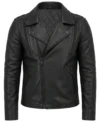 Night Rider Mens Black Real Leather Biker Jacket