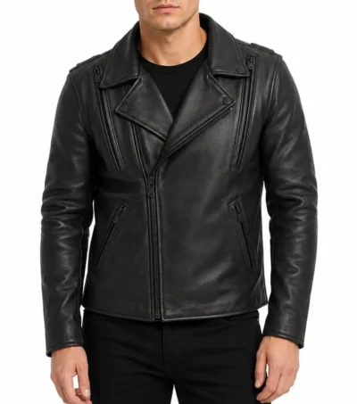 Night Rider Men's Motorcycle Leather Jacket